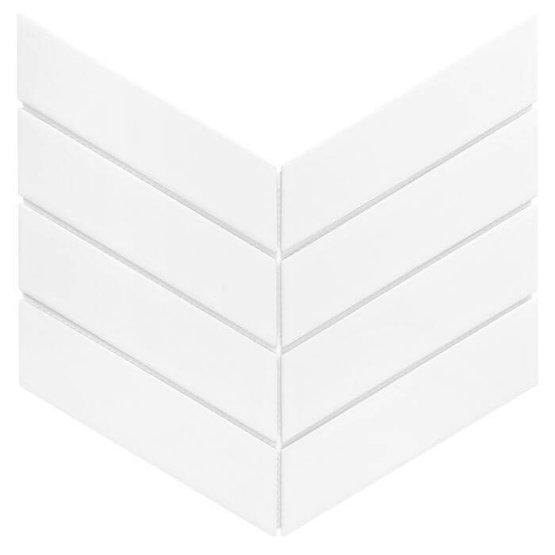 Płytki jodełka francuska biała Royal Chevron White Matt 31,85 x 22,4 cm Dunin