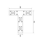 MARK KYRC  ŁĄCZNIK PŁASKI TYPU T 158X144X45X2 MM KT158