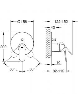 Grohe Bateria do Obsługi Dwóch Wyjść Wody Eurosmart Cosmopolitan 24045000