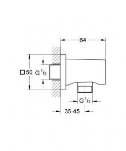 Grohe Kolanko Przyłączeniowe Ścienne Rainshower 27076000