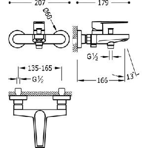 Tres Bateria Prysznicowa Podtynkowa Class 20517701