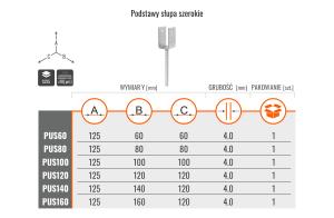 MARK KYRC PODSTAWA SŁUPA SZEROKA 125X60X60X4MM