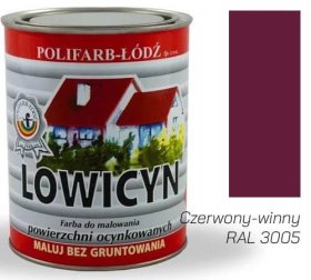 Polifarb Łódź  Farba Lowicyn Czerwony Winny 10L RAL 3005