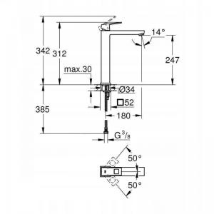 Grohe Bateria Umywalkowa Eurocube Stal Nierdzewna 23406DC0