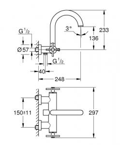 Grohe Bateria Wannowa Atrio DN 15 25010003