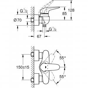 Grohe Bateria Wannowa Eurostyle 23722003