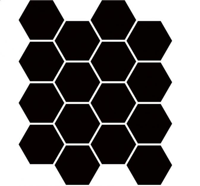 Paradyż Uniwersalna Mozaika Hexagon Nero 22x25,5