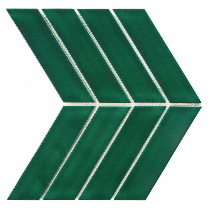 Zielone płytki jodełka Royal Chevron Vert 31,8x22,4 cm Dunin